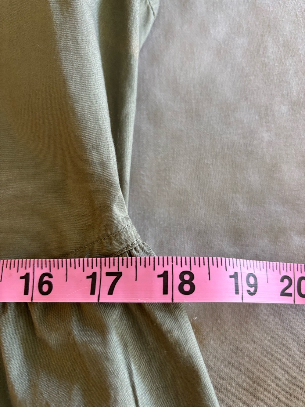 GAP Tiered V-Neck Short Sleeve Babydoll Dress Olive Green Cotton Small - Picture 8 of 9